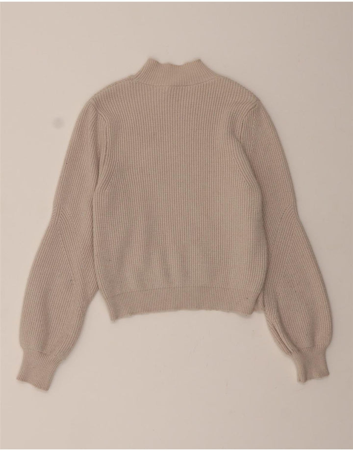 ZARA Womens Crop Turtle Neck Jumper Sweater UK 10 Small Beige Vintage Zara and Second-Hand Zara from Messina Hembry 