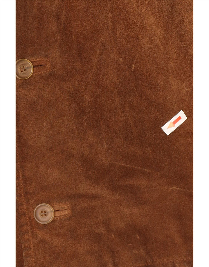 Vintage męska zamszowa kurtka IT 54 2XL brązowa skóra