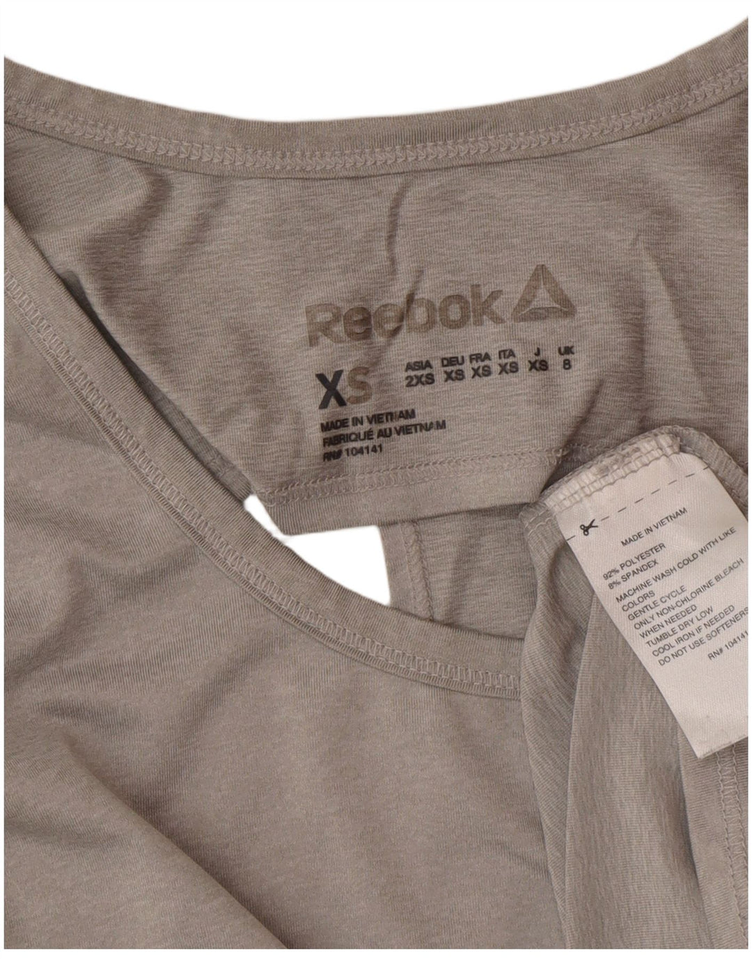 Męska koszulka Reebok z długim rękawem UK 8, mała, szara, poliestrowa, sportowa
