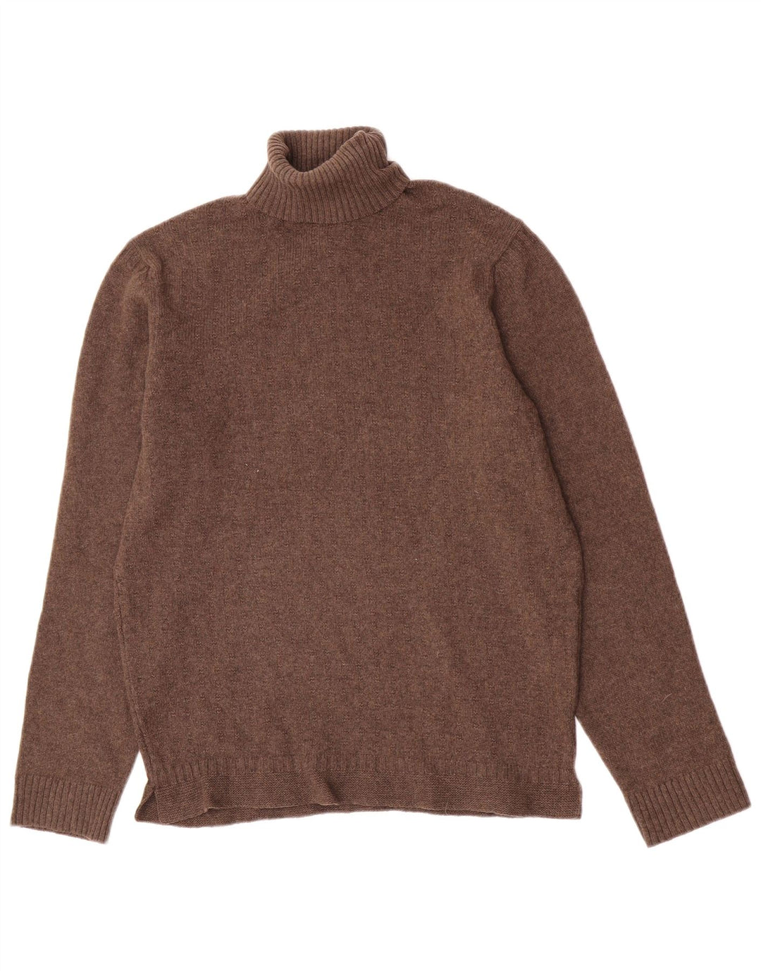 Sweter damski Massimo Dutti z wywijanym dekoltem UK 12 Średni brązowy wełniany