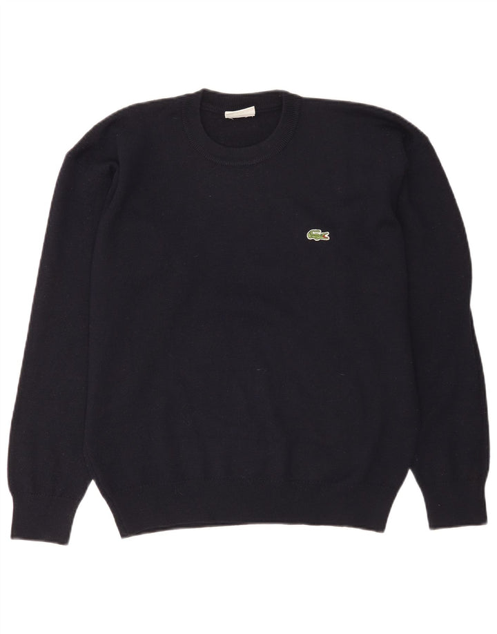 Lacoste Męski sweter z okrągłym dekoltem, rozmiar 4, średni granatowy wełniany
