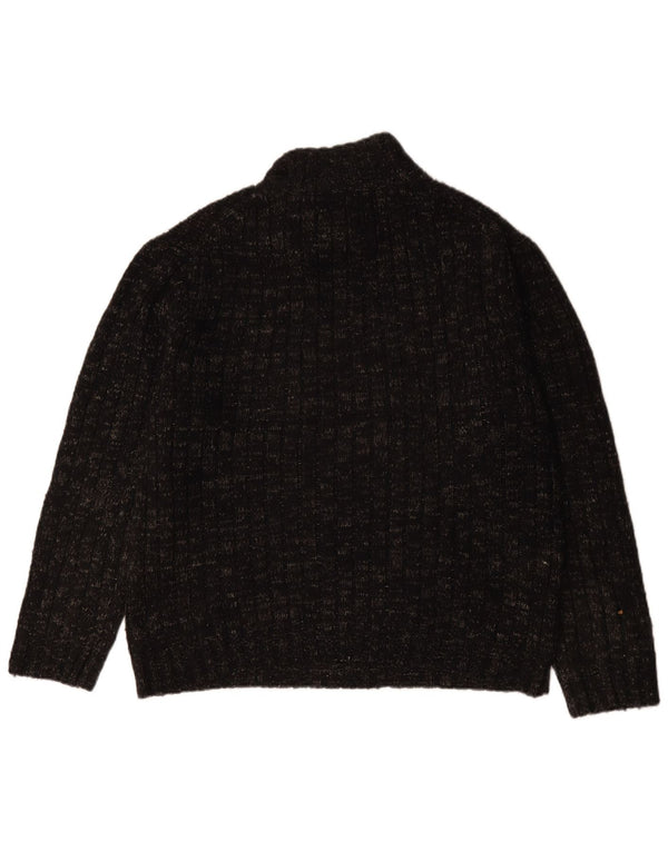 Marks & Spencer Mens Zip Neck Jumper Sweater Large Grey Flecked Wool