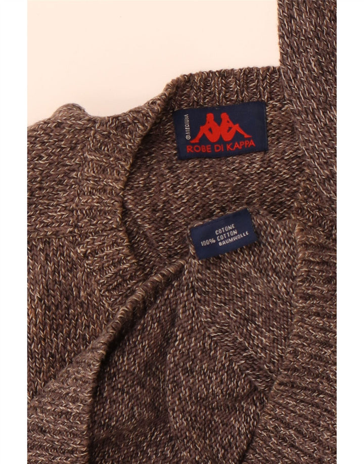 Męski sweter KAPPA z dekoltem w kształcie litery V, średnioszary, bawełniany