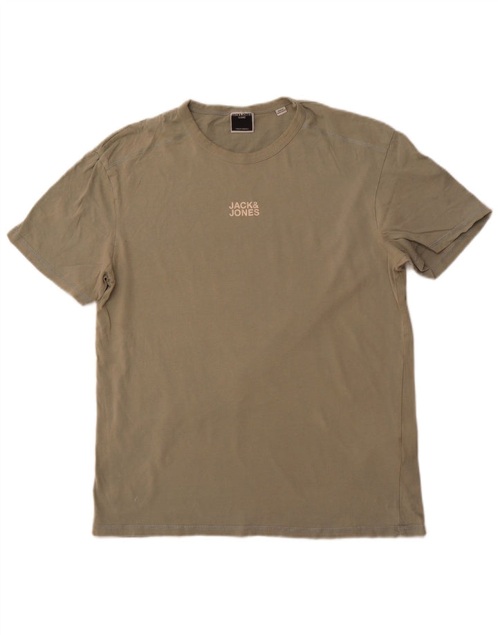 T-shirt męski JACK & JONES, duży, bawełniany khaki