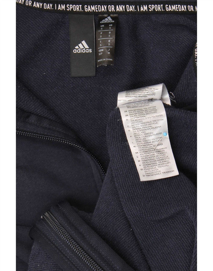 Adidas Męska bluza dresowa, mała, granatowa, z blokami kolorów, bawełniana