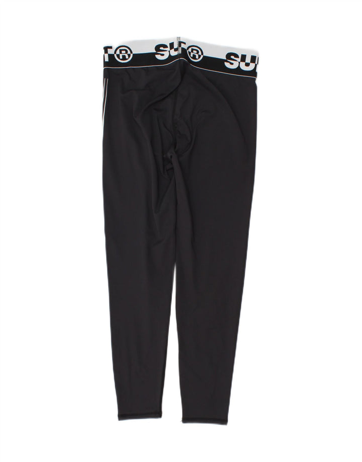 SUPERDRY Womens Graphic Leggings UK 10 Small  Black Polyester Vintage Superdry and Second-Hand Superdry from Messina Hembry 