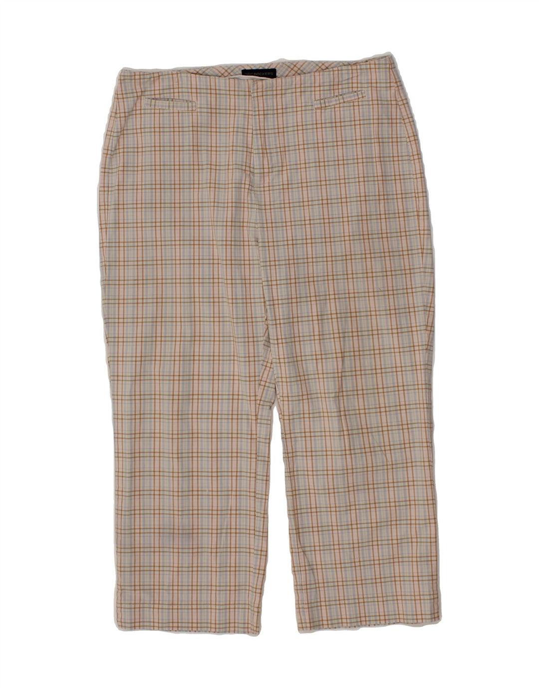 DOCKERS Womens Straight Casual Trousers W28 L21  Blue Check Vintage Dockers and Second-Hand Dockers from Messina Hembry 