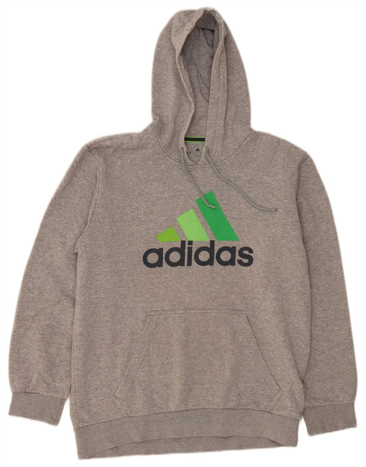 Męska bluza z kapturem Adidas Graphic, średnio szara