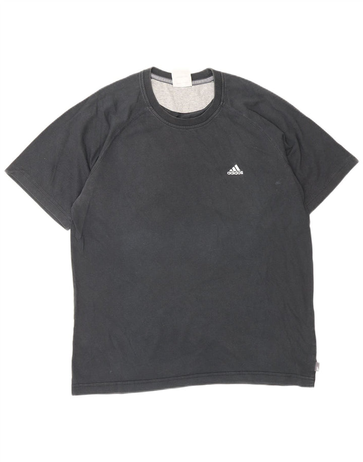 T-shirt męski ADIDAS Top, średni czarny, bawełniany