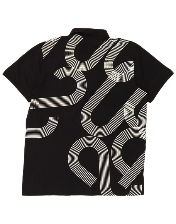 Męska koszulka polo HUGO BOSS z grafiką slim fit, 2XL, czarna bawełna