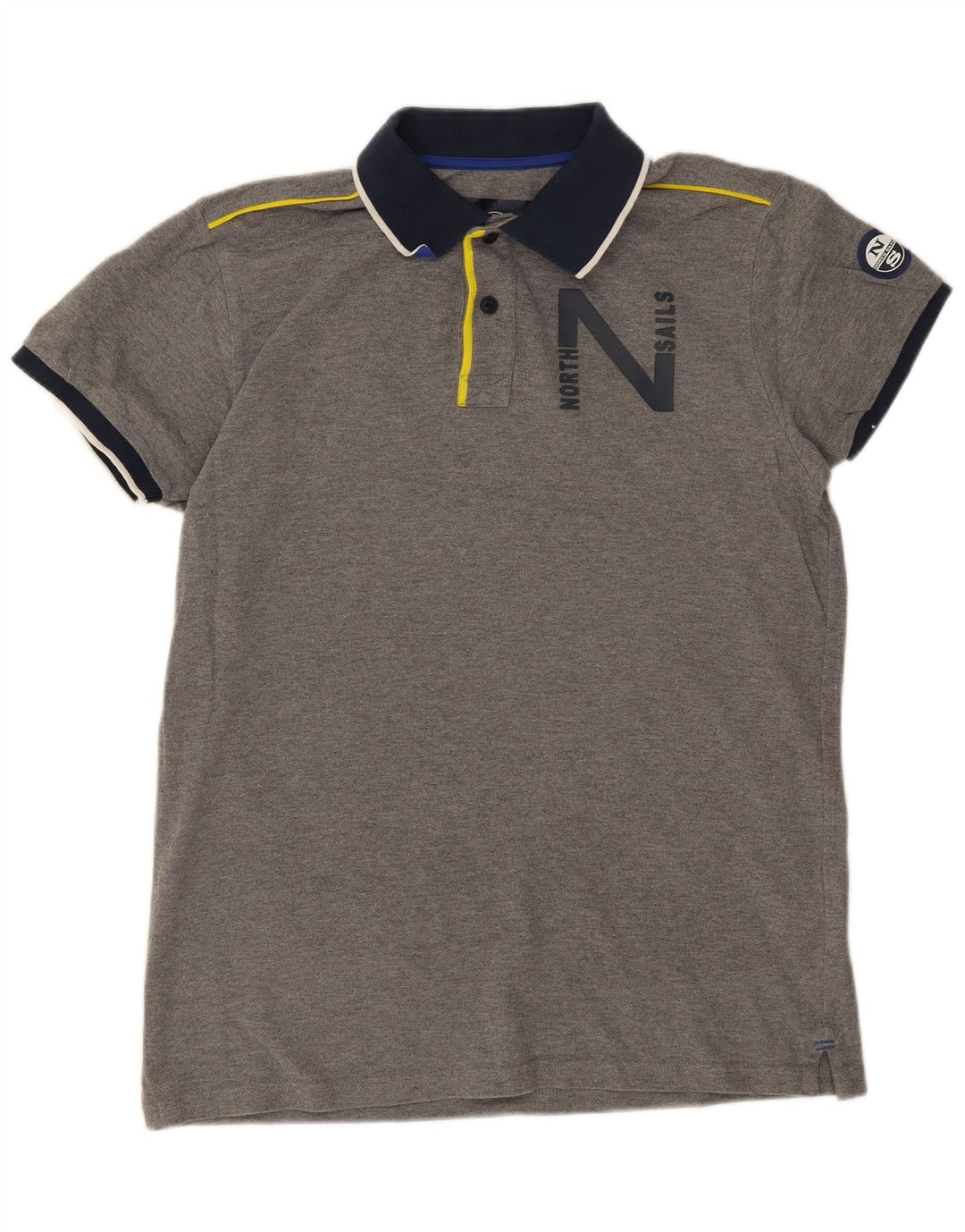 Męska koszulka polo North Sails z grafiką, duża, szara, bawełniana