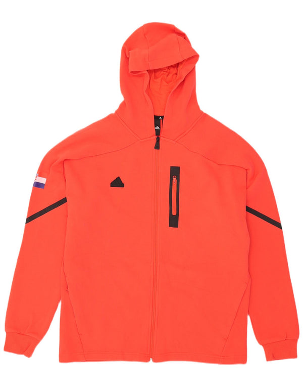 Adidas Męski sweter z kapturem i grafiką, XL, czerwony, bawełniany