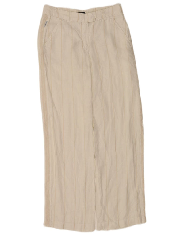 Damskie proste spodnie garniturowe Armani EU 38 Medium W28 L31 w białe paski