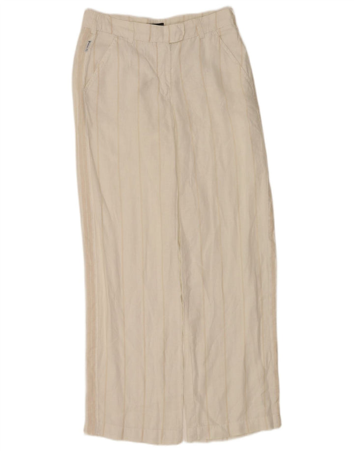 Damskie proste spodnie garniturowe Armani EU 38 Medium W28 L31 w białe paski