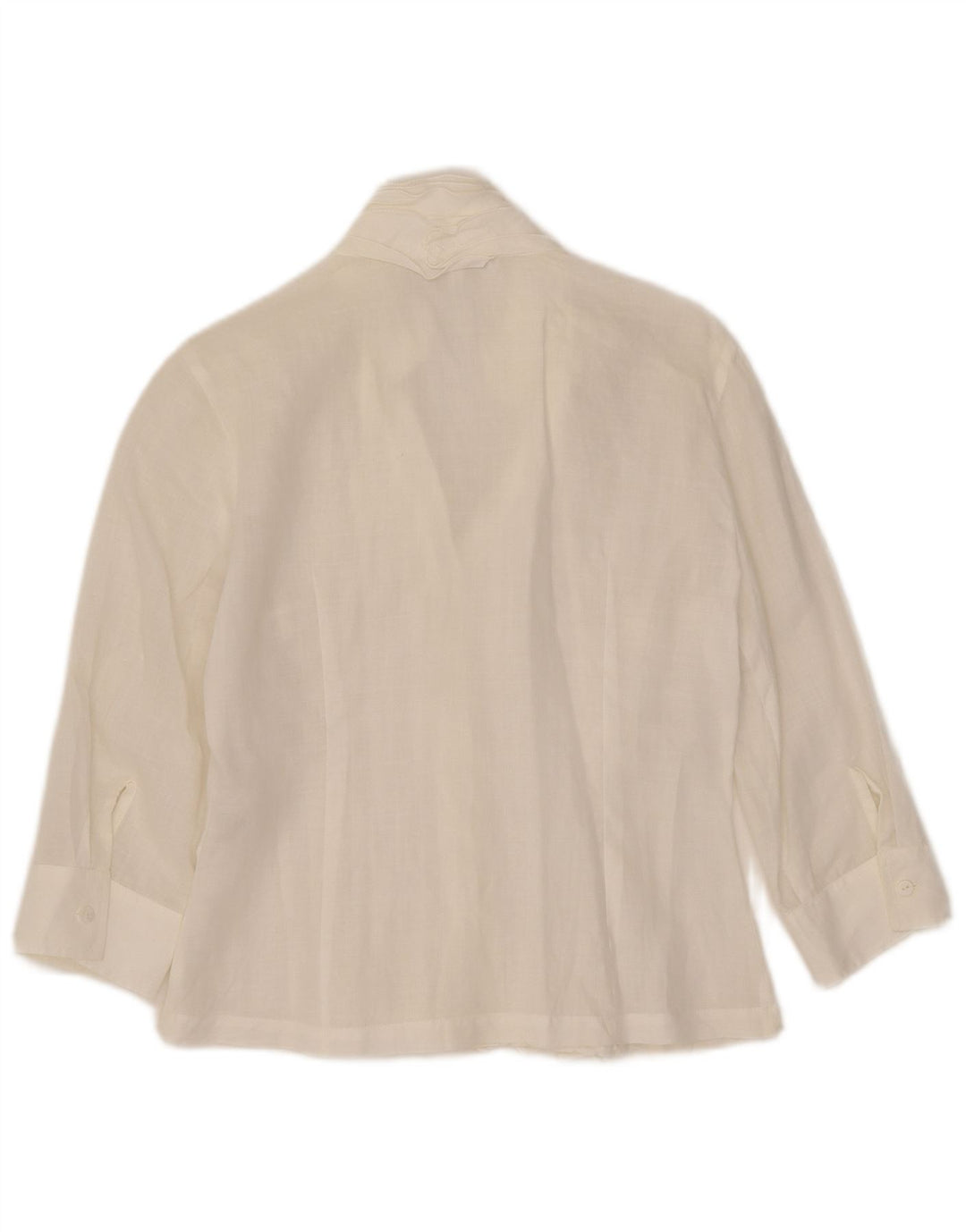 Bluzka damska Naracamicie z rękawami 3/4 i falbaną z przodu UK 10 Small White