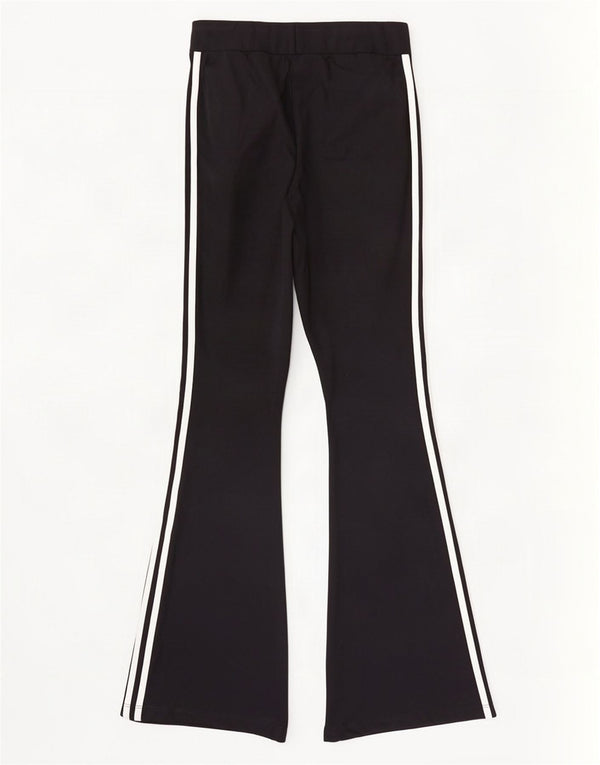 Damskie spodnie dresowe Adidas Flare UK 10, małe, czarne, poliestrowe