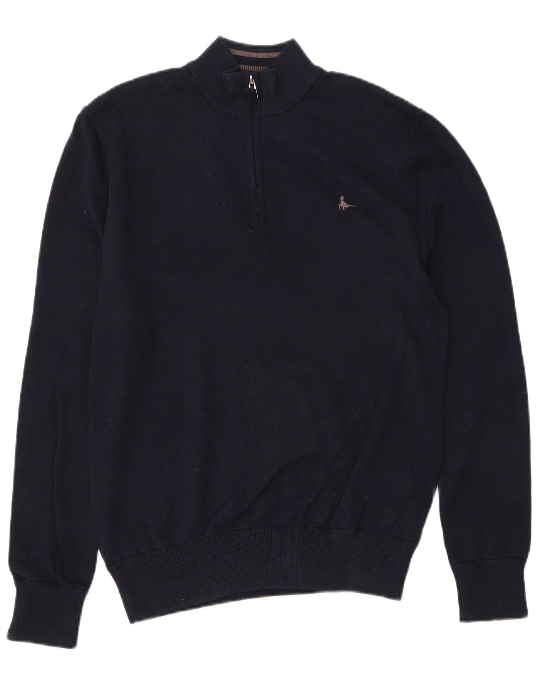 JACK WILLS Męski sweter zapinany na zamek, średni granatowy, bawełniany