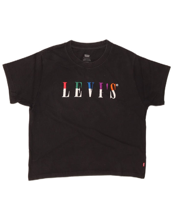 Damska koszulka Levi's Crop Graphic Top UK 6 XS Czarna