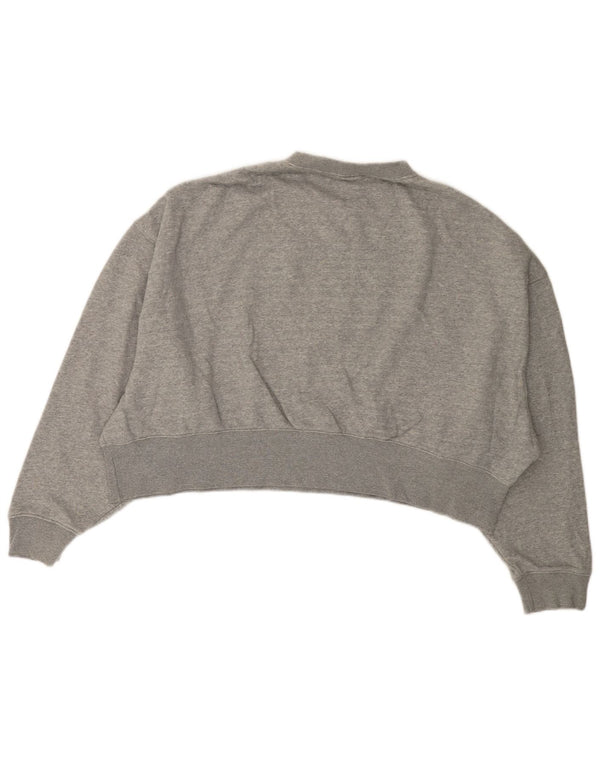 Damski sweter oversize NIKE Crop UK 14, średnioszary, bawełniany