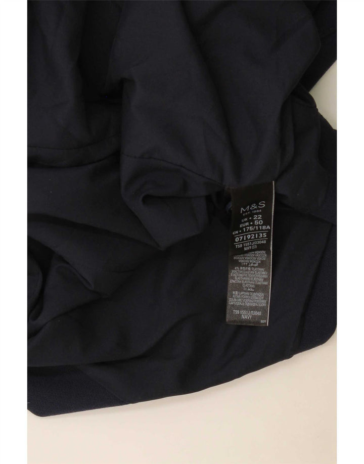 Marks & Spencer Damska marynarka zapinana na 1 guzik UK 22 3XL Granatowy poliester