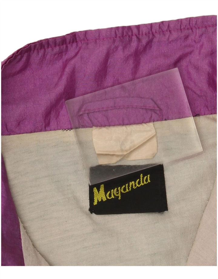 Męska kurtka dresowa w stylu vintage, średni czarny nylon w blokach kolorystycznych