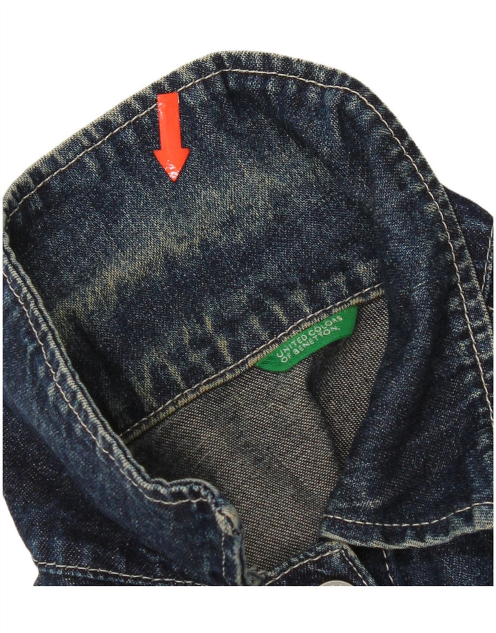 Damska kurtka jeansowa Benetton Crop UK 10, mała, niebieska bawełna