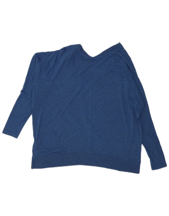 Damski top oversize Zara z długim rękawem UK 14, średni niebieski, wiskoza