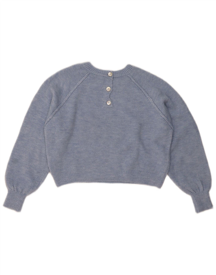 Sweter damski ZARA Crop Oversize z okrągłym dekoltem UK 10 Small Blue