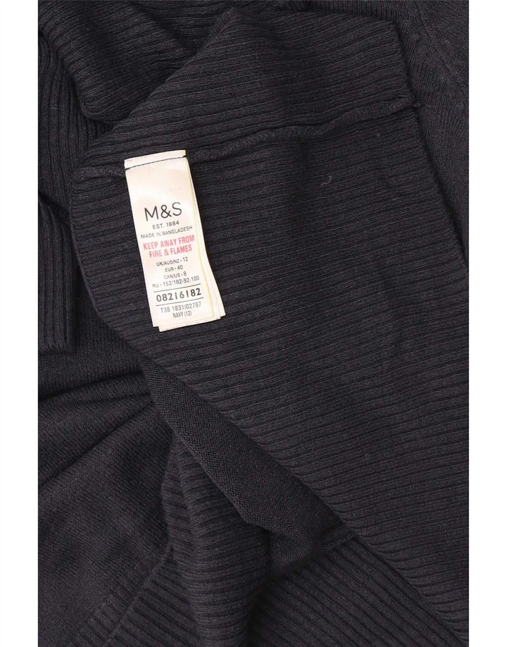 Marks & Spencer Damski sweter z golfem UK 12, średni granatowy