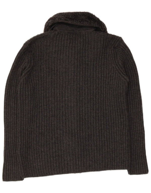 Marks & Spencer Damski sweter kardigan UK 12 Średni szary akryl