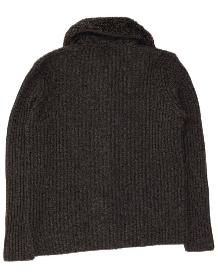 Marks & Spencer Damski sweter kardigan UK 12 Średni szary akryl