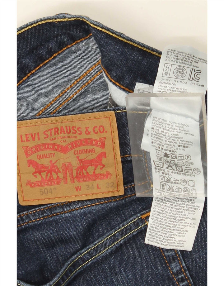 Damskie jeansy Levi's 504 Straight W34 L32 Niebieskie bawełniane