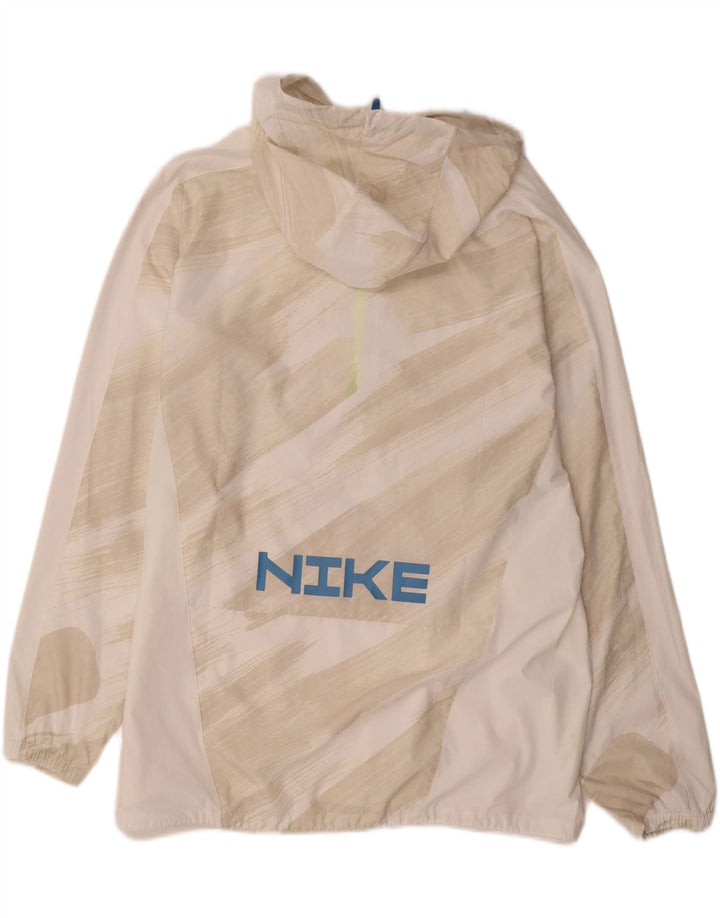 Męska kurtka przeciwdeszczowa Nike Dri Fit UK 40, duża, biała, z blokami kolorów