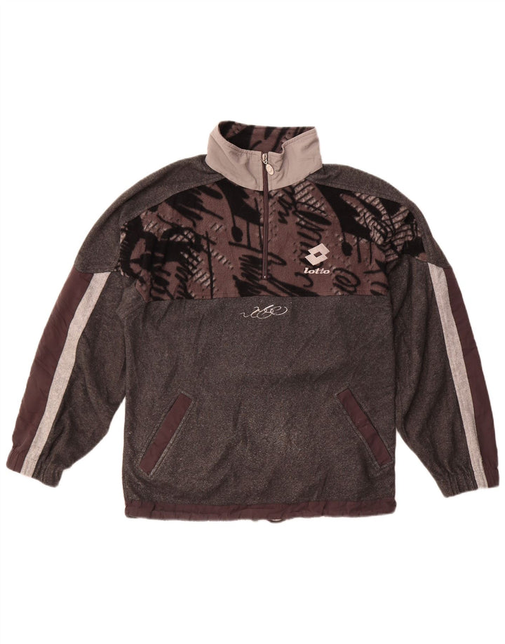 Męski sweter polarowy Lotto z zamkiem błyskawicznym i średnim szarym kolorem