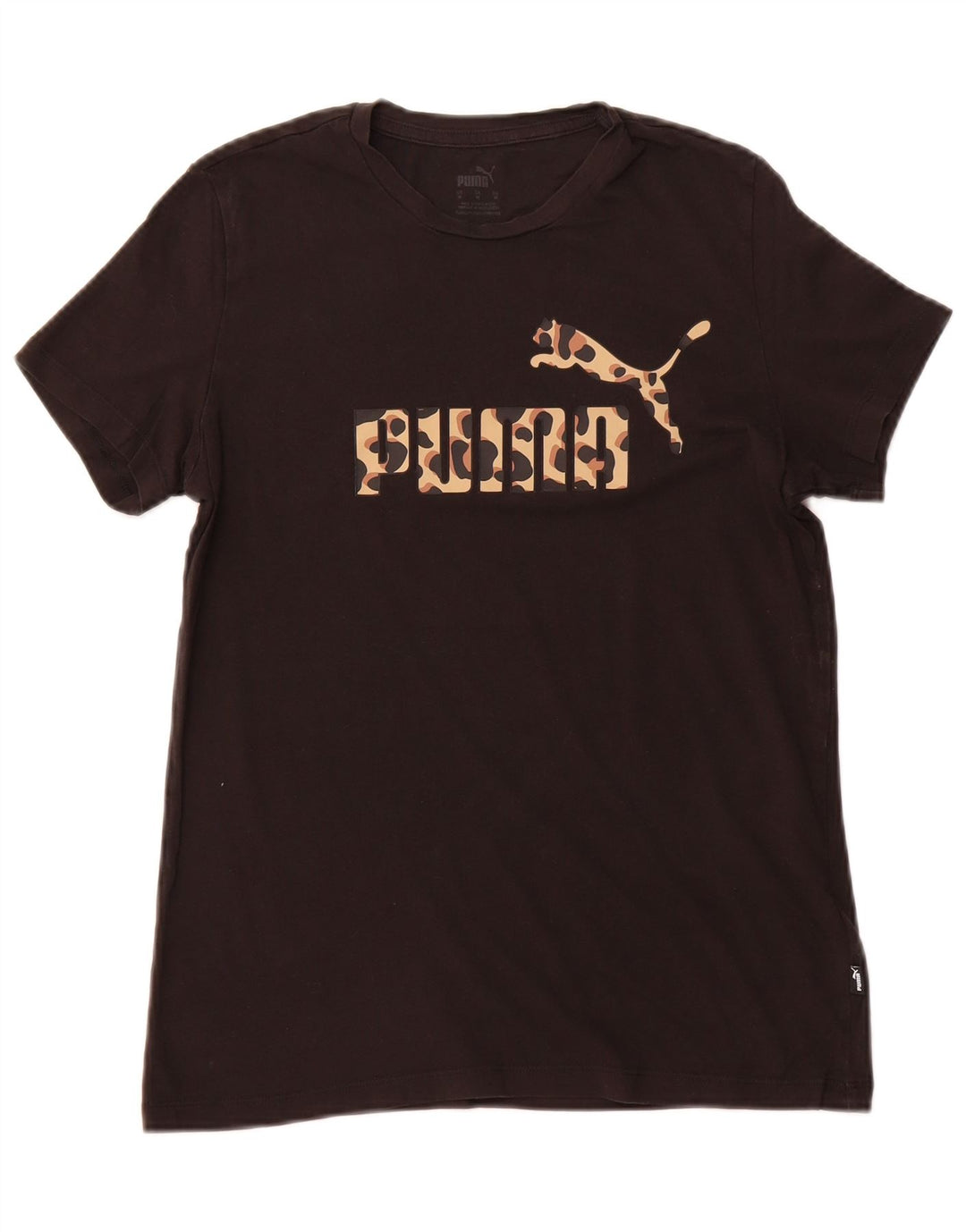 Damska koszulka z grafiką PUMA Top UK 12, średnia czarna bawełna