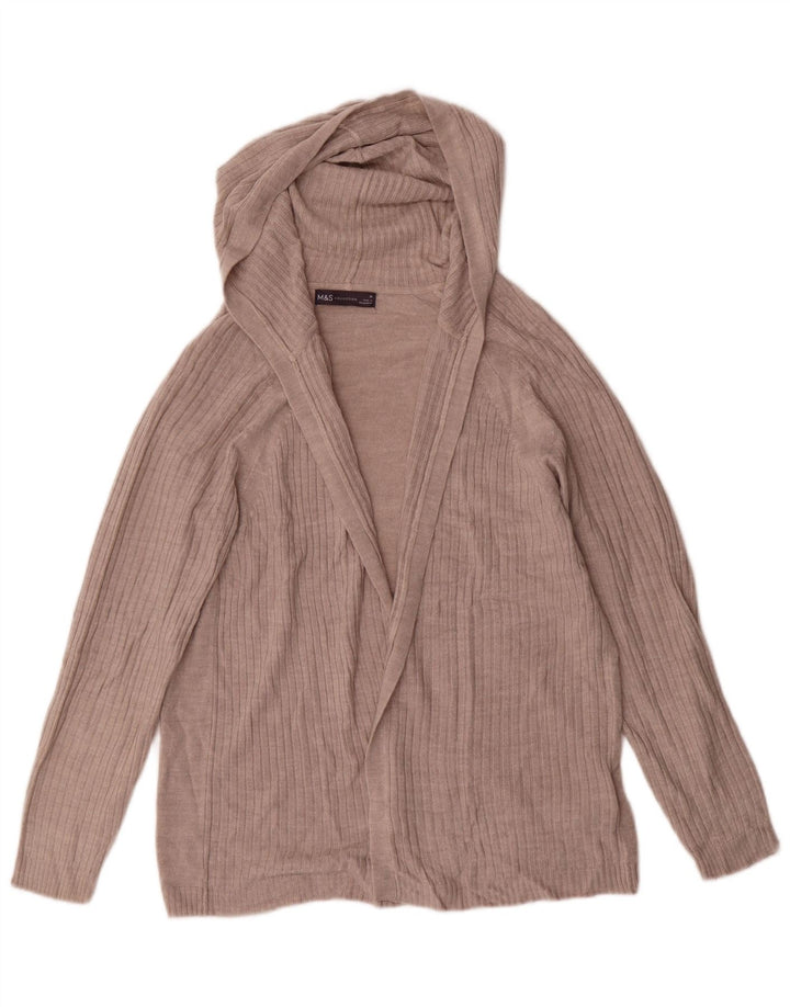 Marks & Spencer Damski sweter rozpinany z kapturem, UK 14, średni beż