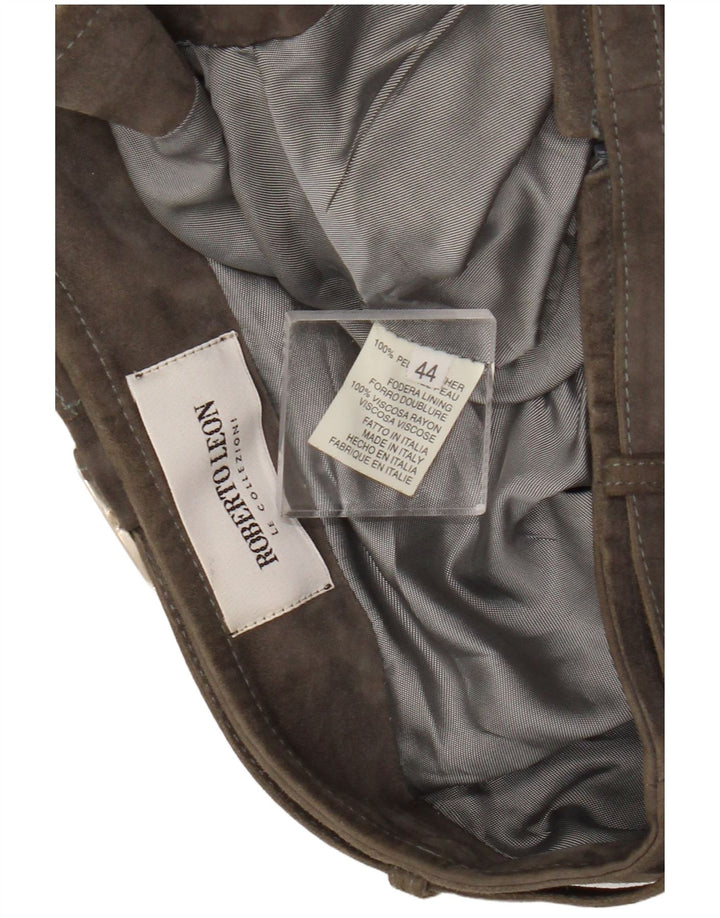 Damska zamszowa spódnica w stylu vintage IT 44 Medium W26 Skóra khaki