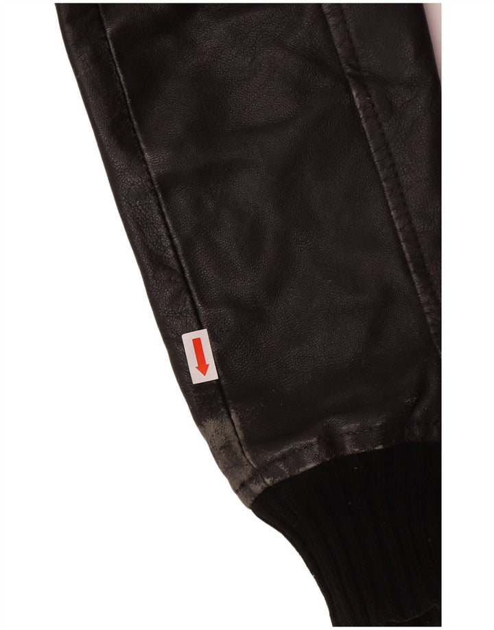 Kurtka skórzana damska XDYE UK 10 Mała czarna skórzana motocyklistka