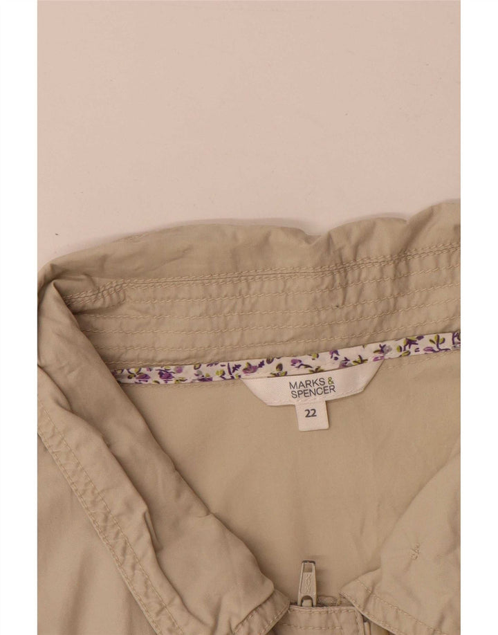 Kurtka damska Marks & Spencer UK 22 3XL beżowa, bawełniana