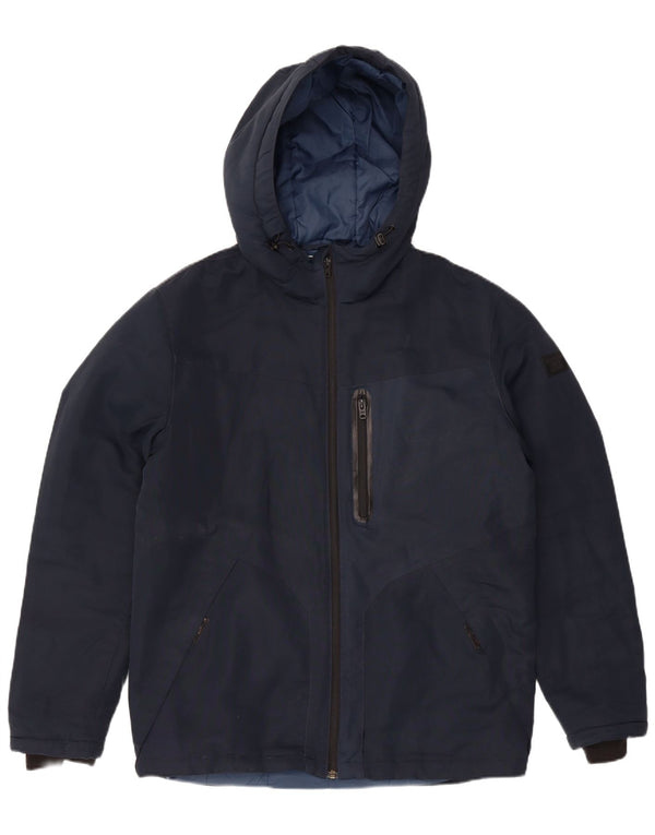 Męska ocieplana kurtka z kapturem Jack & Jones UK 40, duża, granatowa, nowoczesna