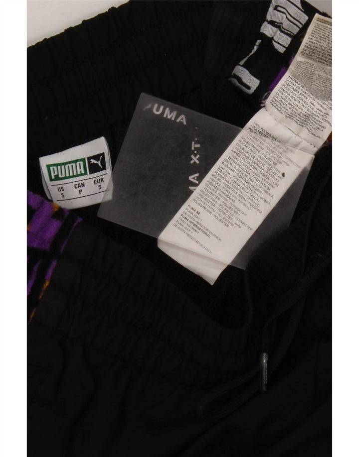 Męskie spodnie dresowe PUMA z grafiką, małe, czarne, z blokami kolorów