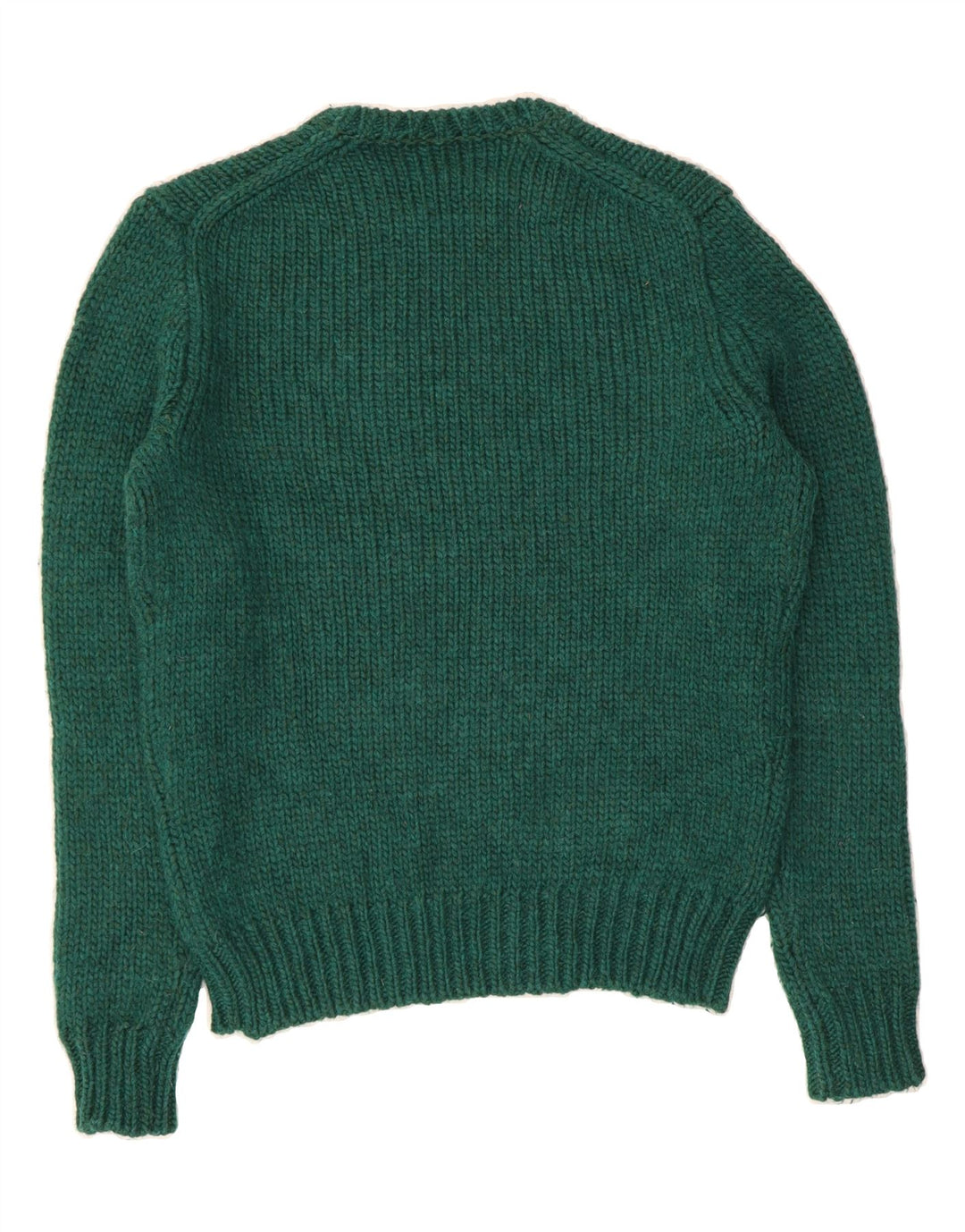 J. CREW Męski sweter z okrągłym dekoltem, średnio zielona wełna