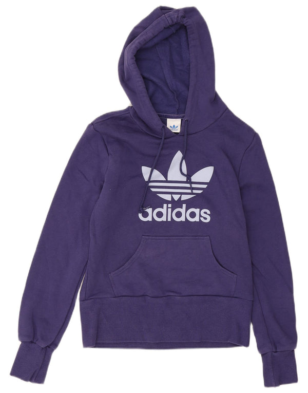 Adidas Dziewczęca Graficzna Bluza Z Kapturem 13-14 Lat Fioletowa Bawełna