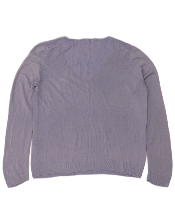 Marks & Spencer Damski sweter z dekoltem w kształcie litery V, UK 16, duży fioletowy