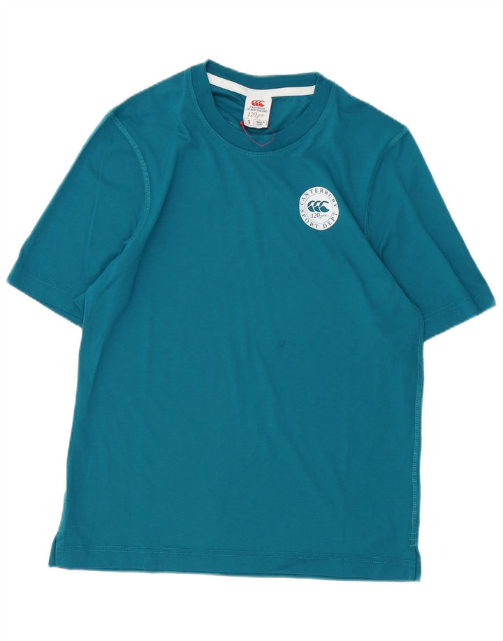 CANTERBURY Męski T-shirt Top Mały Niebieski Bawełniany