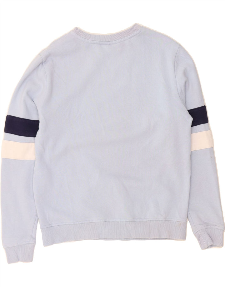 FILA Womens Graphic Sweatshirt Jumper UK 14 Medium Blue Cotton Vintage Fila and Second-Hand Fila from Messina Hembry 