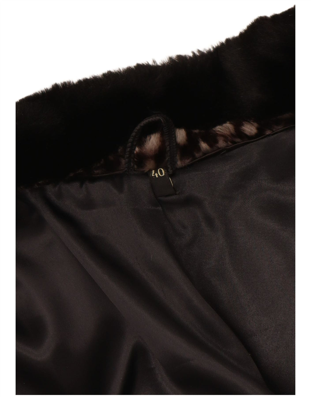 VINTAGE damski płaszcz ze sztucznego futra EU 40 średni brąz geometryczny