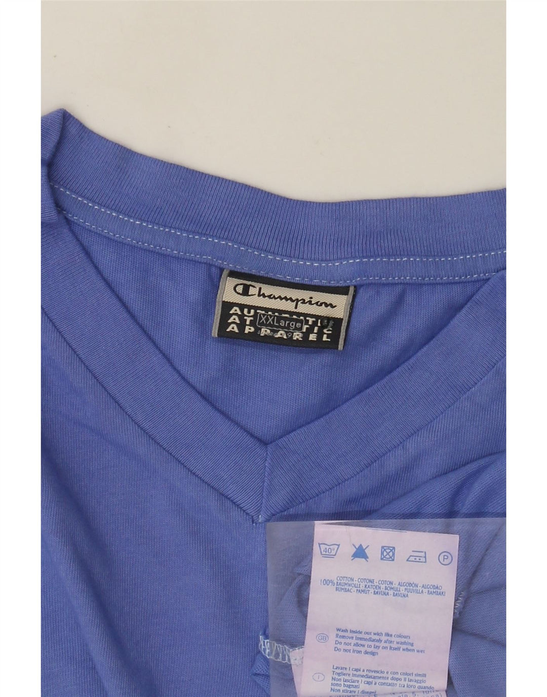 Koszulka męska Champion Top 2XL, niebieska, bawełniana