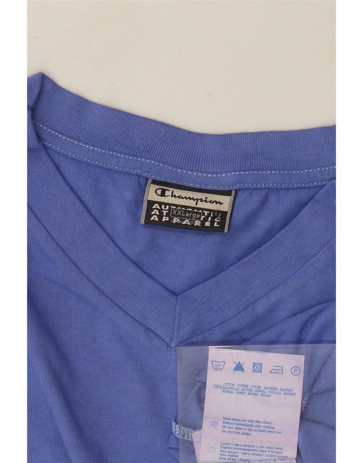 Koszulka męska Champion Top 2XL, niebieska, bawełniana