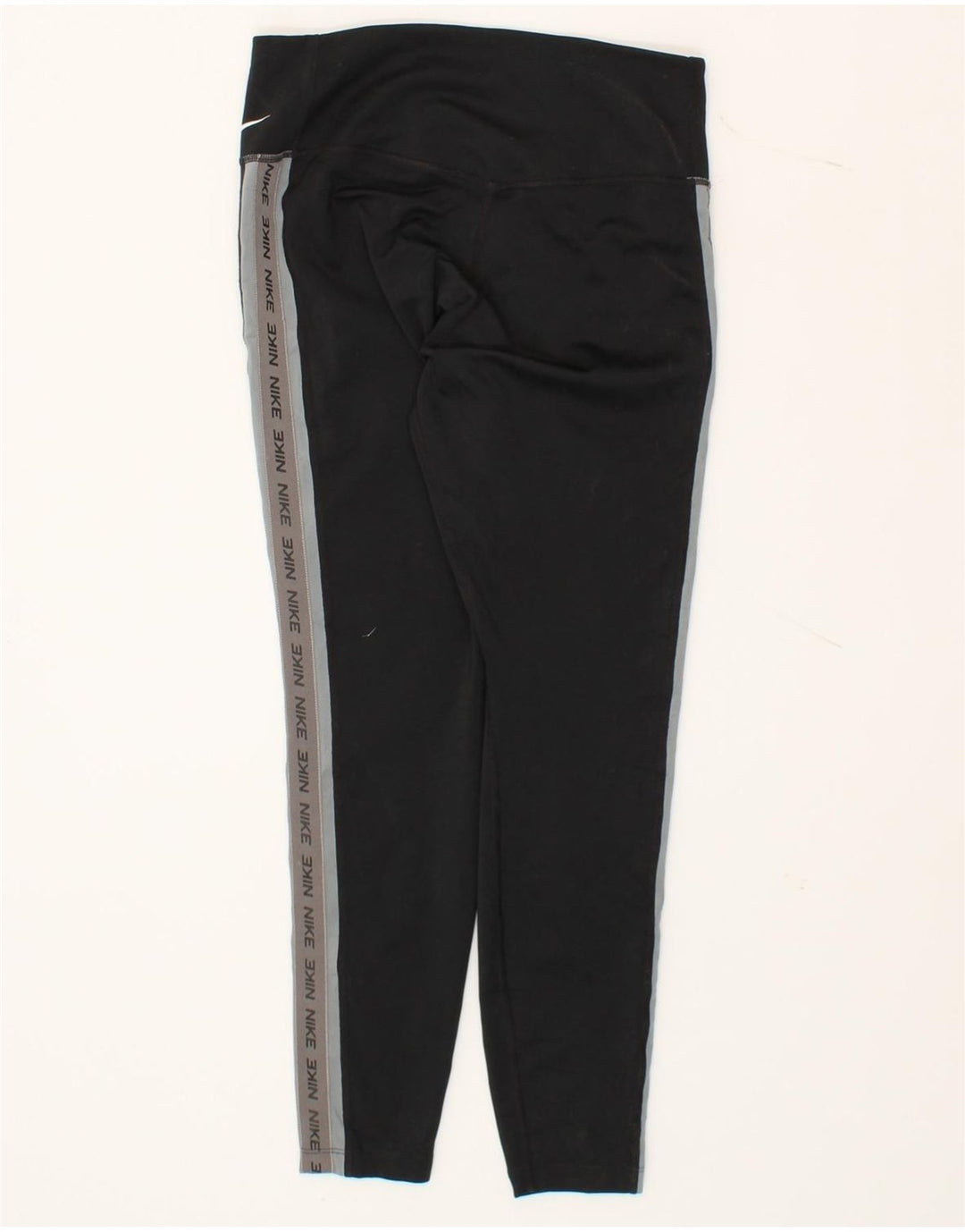 NIKE Womens Graphic Leggings UK 12 Medium  Black Colourblock Polyester Vintage Nike and Second-Hand Nike from Messina Hembry 